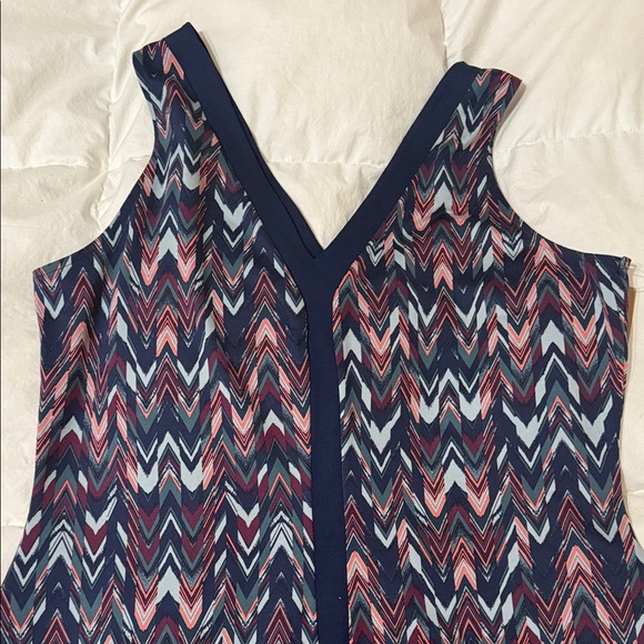 Title Nine Women's Chevron Hillary Dress - Navy and Pink NEW - Picture 7 of 11